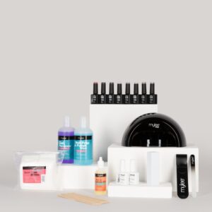 Mylee The Full Works Complete Gel Polish Kit (Black) – Autumn/Winter (Worth £165) – Long Lasting At Home Manicure/Pedicure