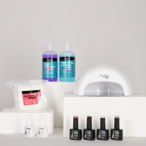 Mylee White Convex Curing Lamp Kit w/ Gel Nail Polish Essentials - Long Lasting At Home Manicure/Pedicure