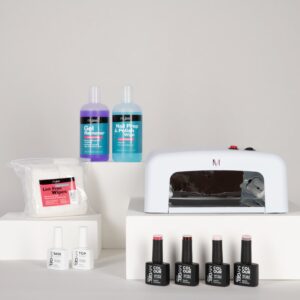 Mylee White UV Lamp Kit w/ Gel Nail Polish Essentials – Long Lasting At Home Manicure/Pedicure