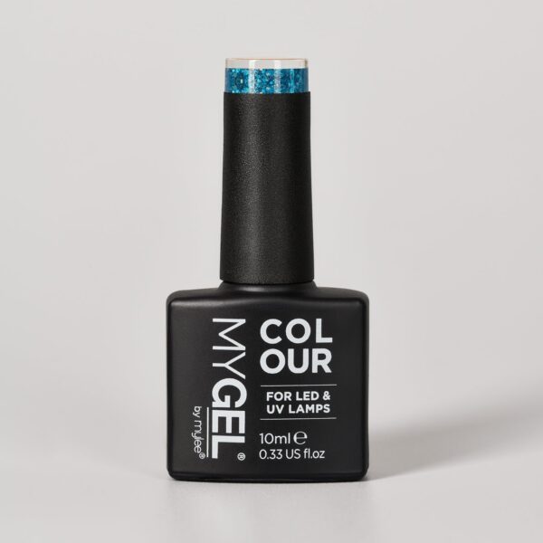 Mylee Out Of The Blue LED/UV Glitter / Blue Gel Nail Polish 10ml - Long Lasting At Home Manicure/Pedicure, High Gloss And Chip Free Wear Nail Varnish