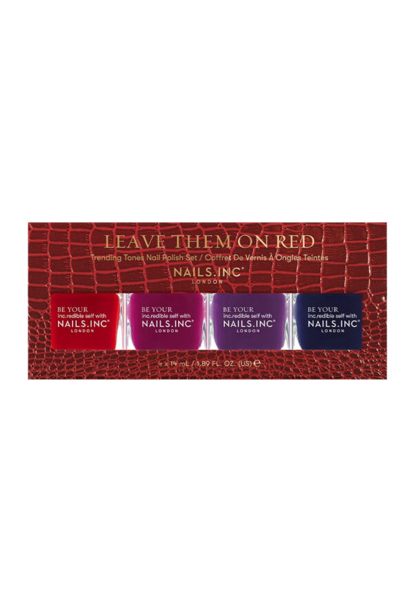 Leave Them On Red 4-Piece Nail Polish Set