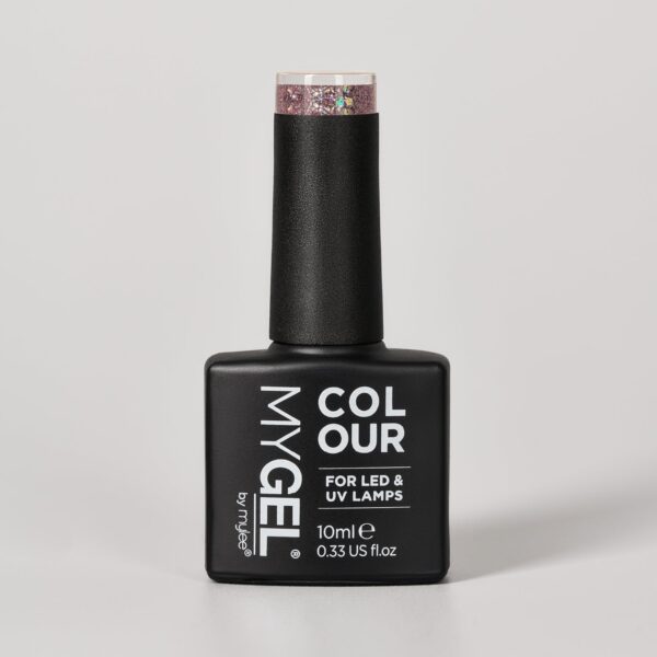 Mylee Disco Ball LED/UV Pink / Rose Gold Gel Nail Polish 10ml - Long Lasting At Home Manicure/Pedicure, High Gloss And Chip Free Wear Nail Varnish
